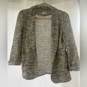 Maison Jules Black & White Marled Open-Front Cardigan